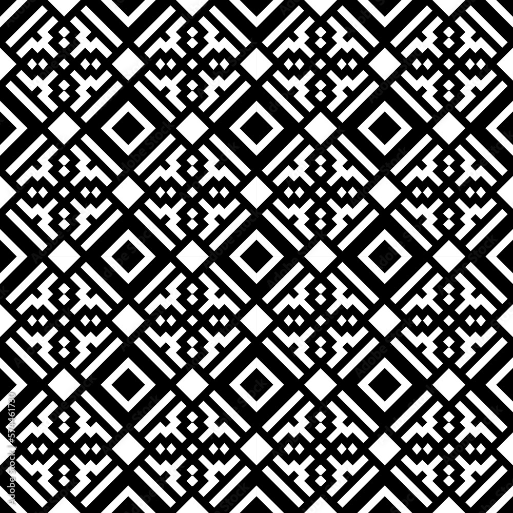 Ethnic ornament. Tribal wallpaper. Embroidery background. Ethnical folk image. Tribe motif. Ancient mosaic. Digital paper, web design, textile print, backdrop. Seamless vector art work illustration.