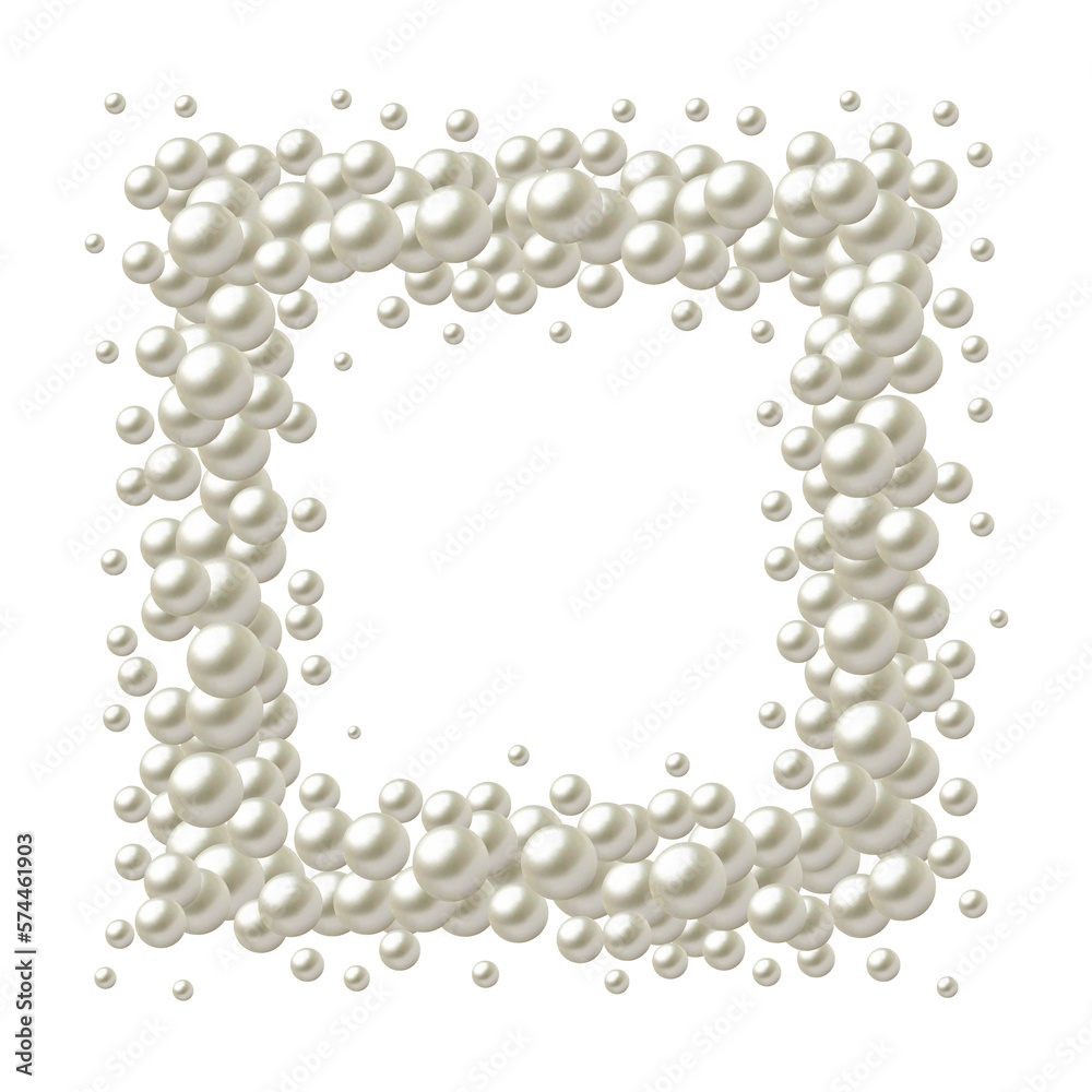 Fototapeta premium Vector illustration for your design. Luxurious beautiful background with silwer spheres. Natural pearls with highlights. eps 10