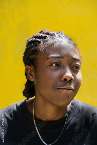 Portrait of a young queer masculine woman