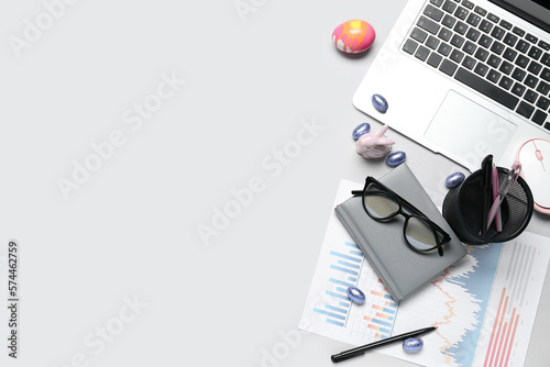 Office stationery with lapt...