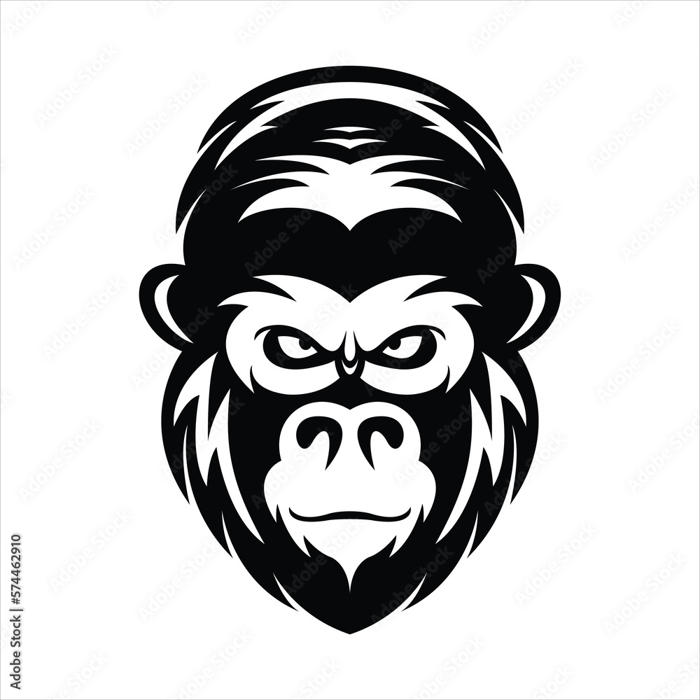 Gorilla head logo design vector template