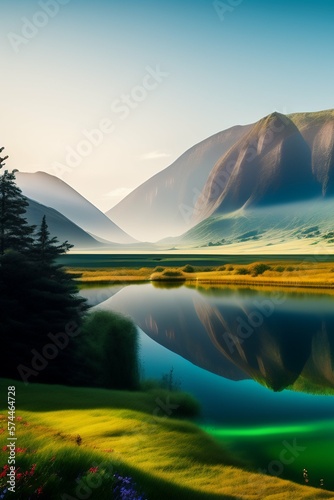 lake, water, landscape, mountain, nature, sky, mountains, clouds, reflection, river, forest, summer, tree, travel, cloud, fog, trees, view, hill, tourism, blue, park, sunrise, panorama, pond