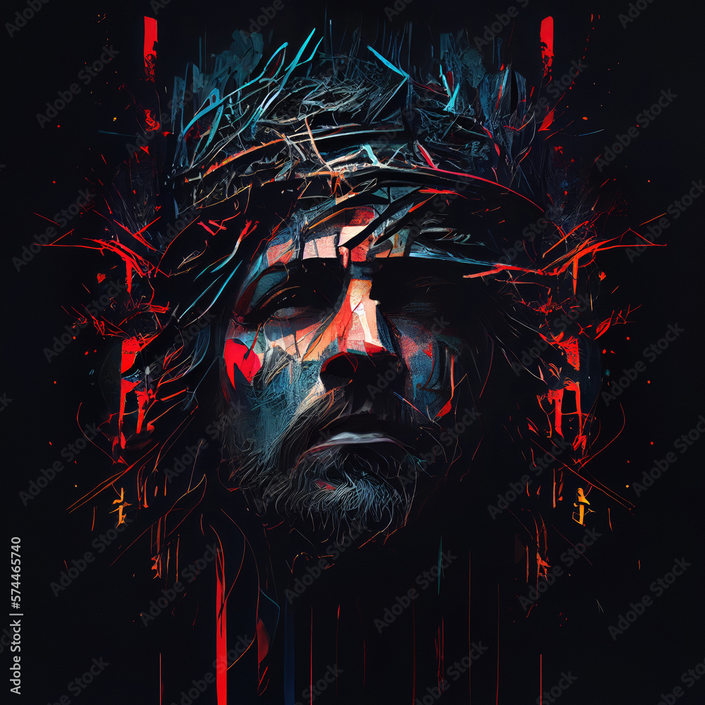 abstract-portrait-of-jesus-christ-wearing-a-crown-of-thorns-generative