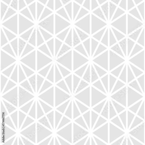 Diamond grid vector seamless pattern. Subtle abstract geometric light grey texture with thin diagonal cross lines, diamonds, rhombuses, triangles, mesh, lattice. Simple minimal repeat geo background