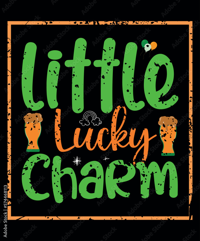 Fototapeta premium Little Lucky Charm, St Patrick's Day, Shirt Print Template