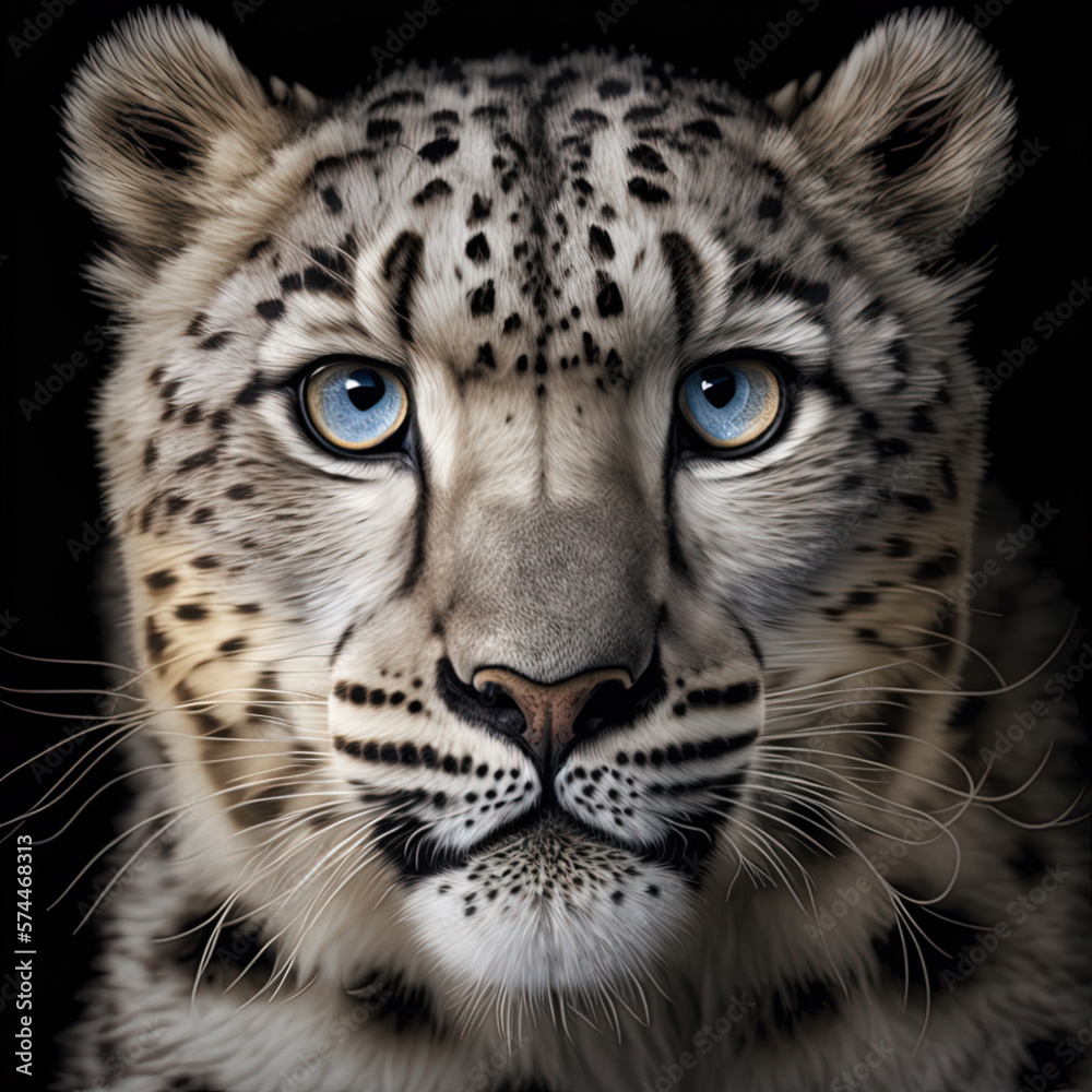 Portrait of a leopard. Generative AI. Portrait of a leopard. Generative AI.