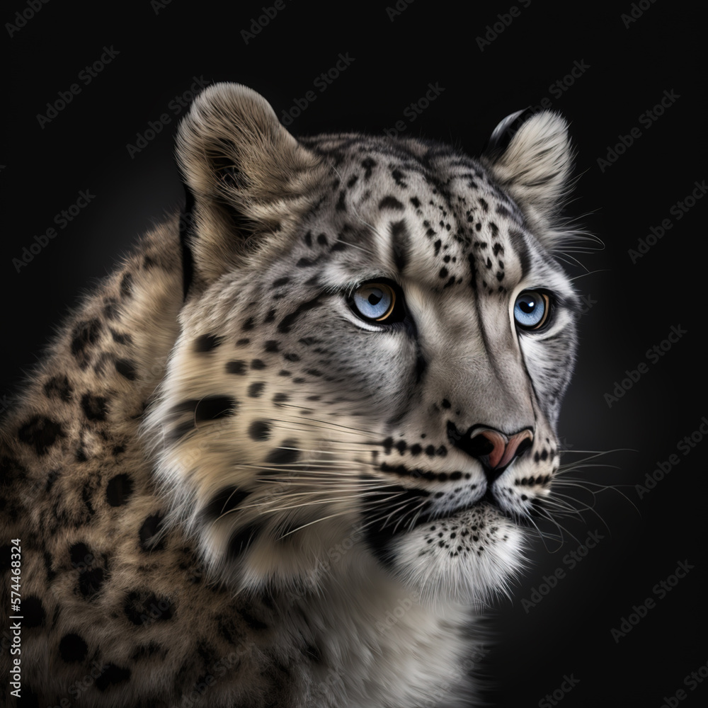 Obraz premium Portrait of a leopard. Generative AI.