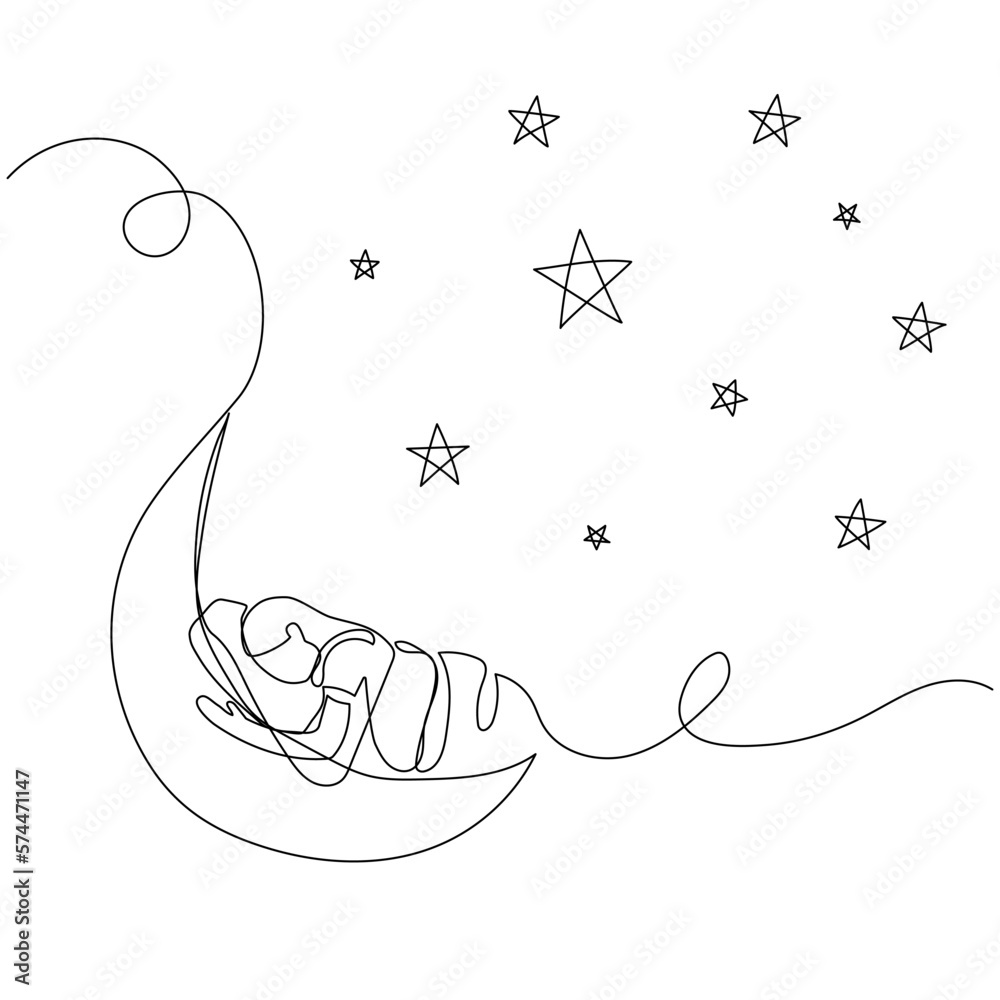 Sketch man sleeping dream in bed doodle over Vector Image