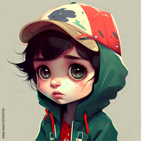 portrait of a child in a cap