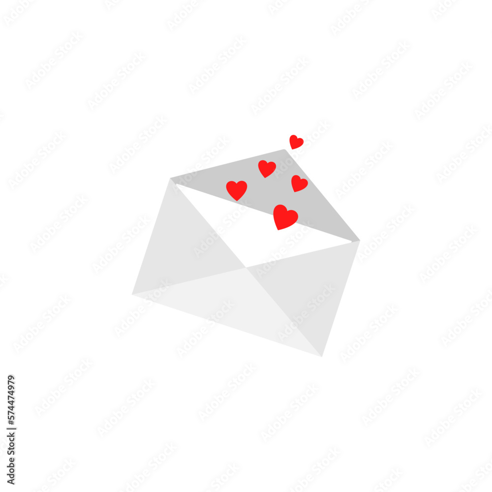 Love letter icon. Vector illustration on a white background. Love letter icon. Vector illustration on a white background.