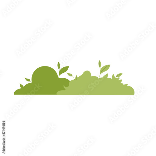 Green bush with leaves illustration. Bush clipart. Bush for landscape. Flat bush. 