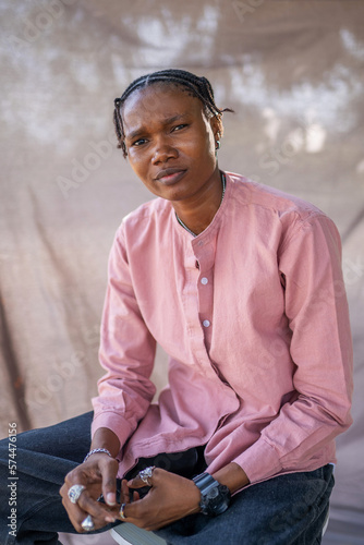 Portrait of a queer masculine black woman