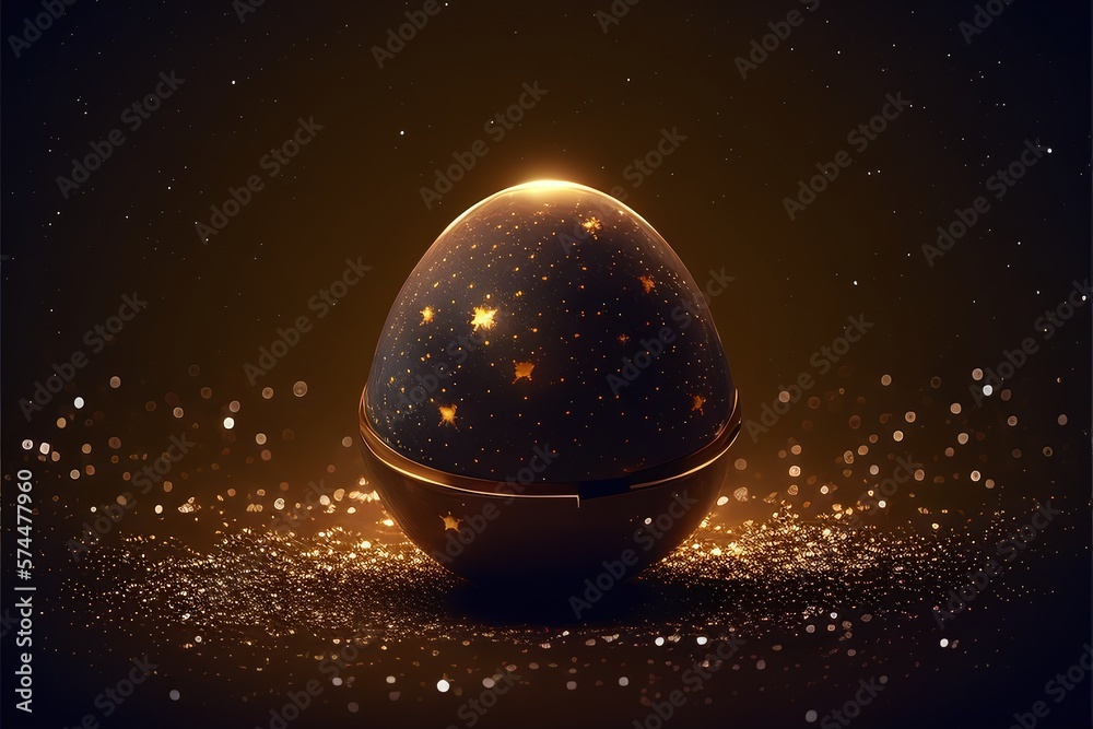 Shiny Golden Egg with Lots of Crystalline Effects around it Generated by AI Shiny Golden Egg with Lots of Crystalline Effects around it Generated by AI