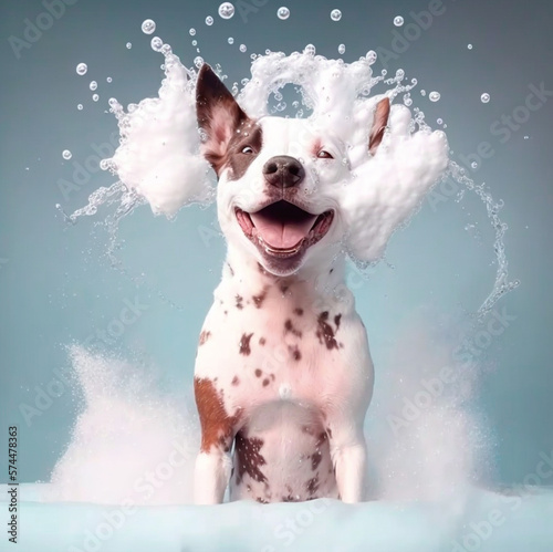 dog bath petshop bathtub foam photo