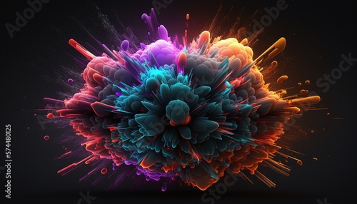 Colorful Smoke Explosion with a Lot of Detail Involved Generated by AI