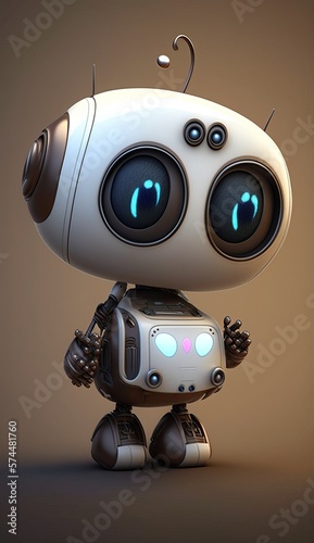 Cute Robot Artificial Intelligence Chat GPT Concept. AI generative.