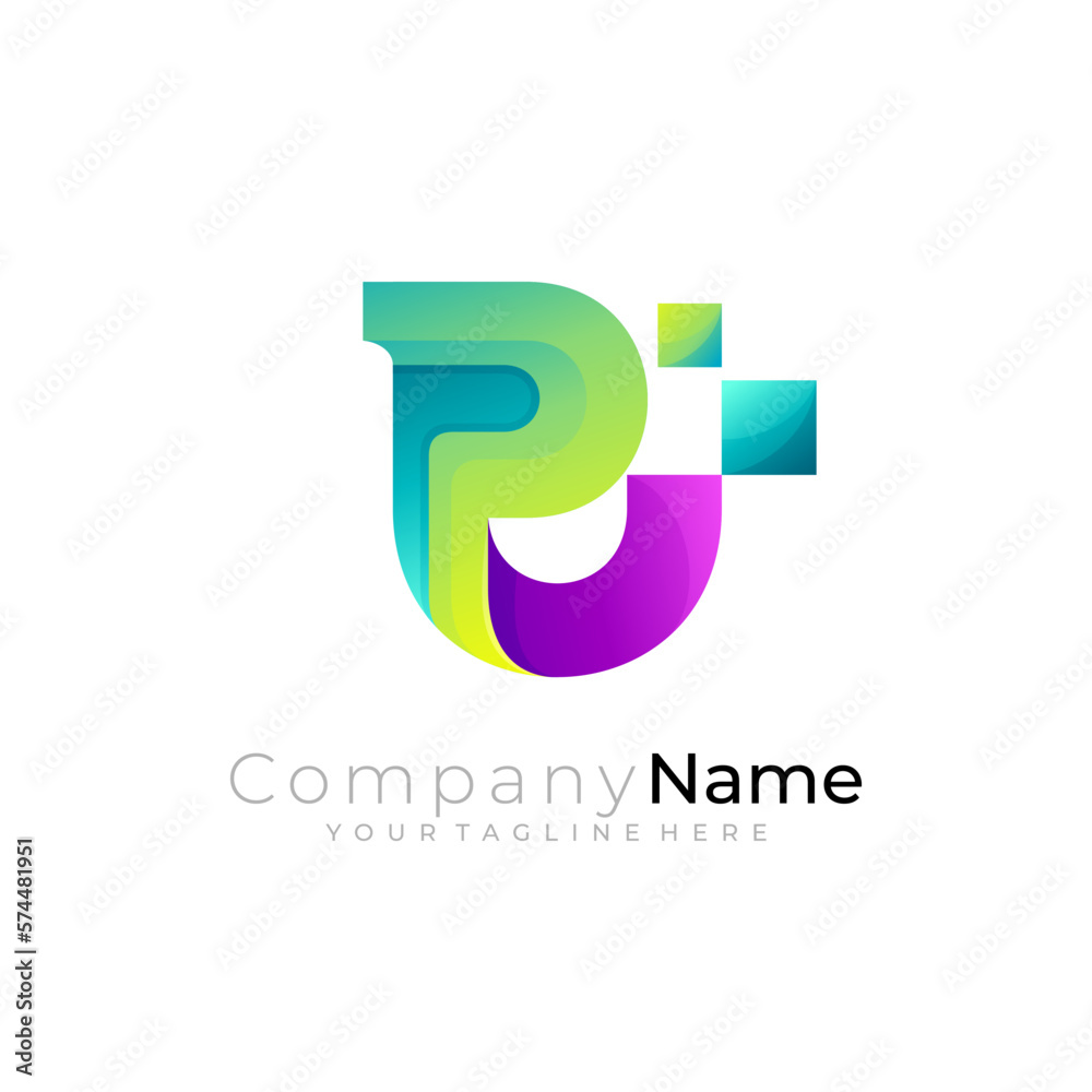 Letter U and P logo design combination, up icon Letter U and P logo design combination, up icon