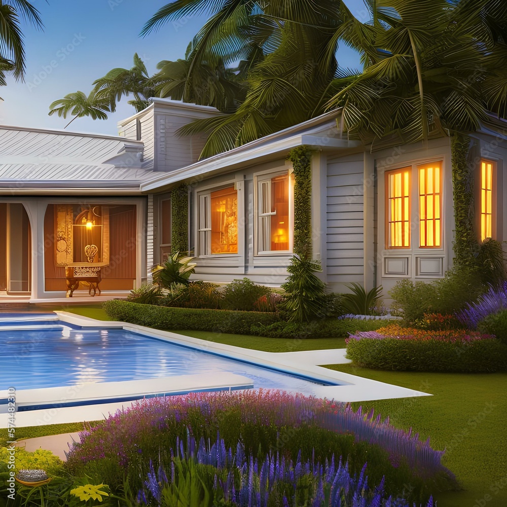 Fototapeta premium 6 A home with a nautical design theme 3_SwinIRGenerative AI