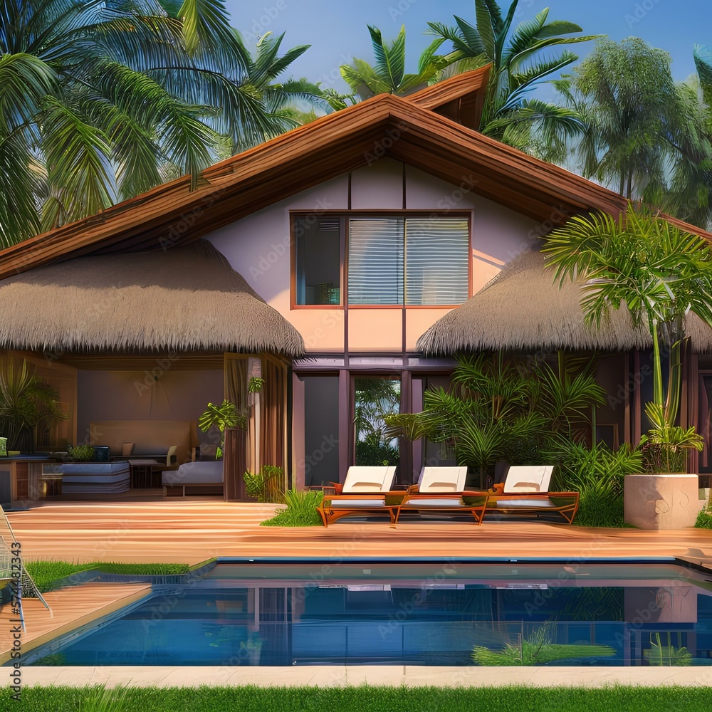 19 A home with a tropical design theme 3_SwinIRGenerative AI