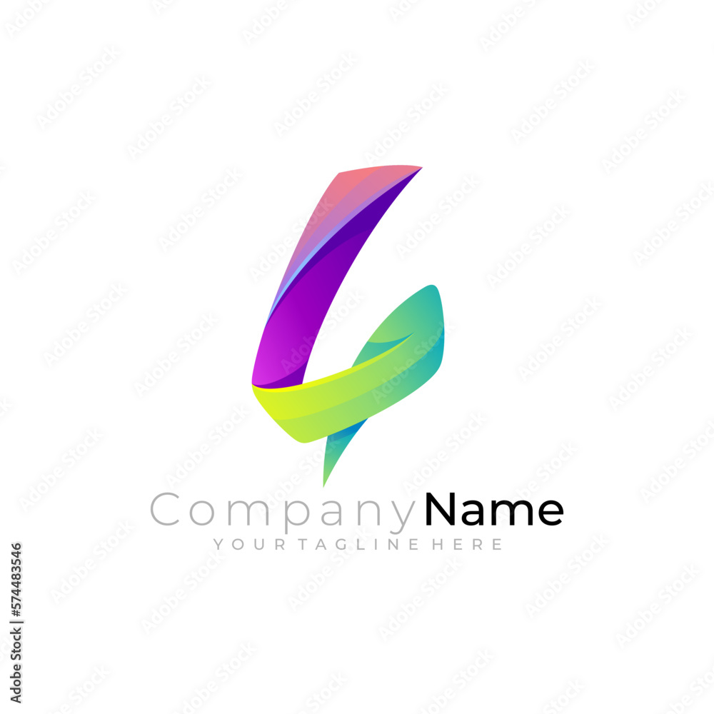 Letter L logo with colorful design, for company logo