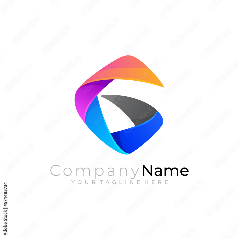 Abstract G logo and colorful design illustration, modern style Abstract G logo and colorful design illustration, modern style