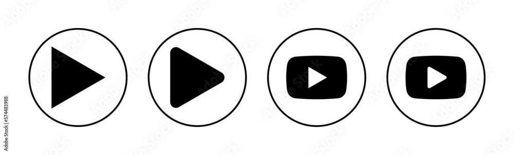 Play Icon vector for web and mobile app. Play button sign and symbol Play Icon vector for web and mobile app. Play button sign and symbol