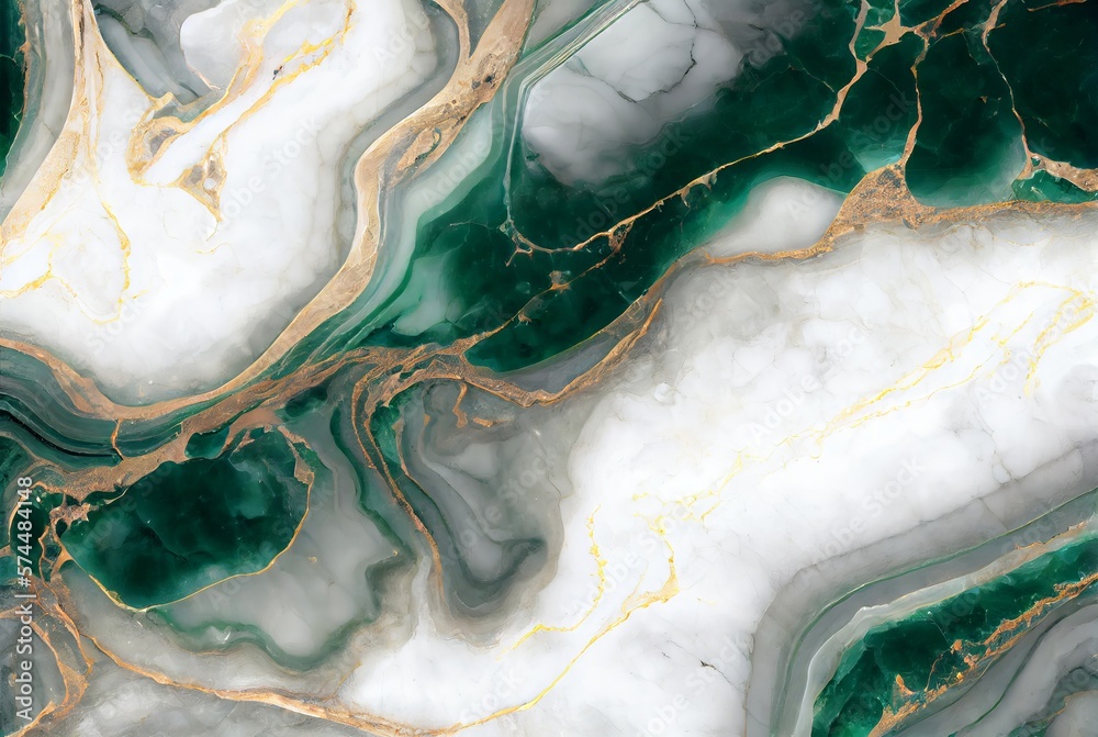 White marble with gold and green emerald surface abstract background. Decorative acrylic paint pouring rock marble texture. Horizontal natural green and gold abstract pattern. White marble with gold and green emerald surface abstract background. Decorative acrylic paint pouring rock marble texture. Horizontal natural green and gold abstract pattern.