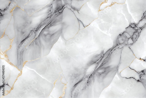 White marble with gold and grey veins surface abstract background. Decorative acrylic paint pouring rock marble texture. Horizontal natural grey and gold abstract pattern.