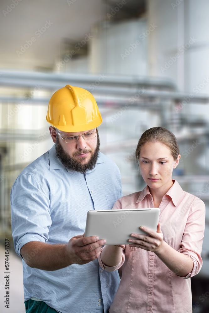 Young engineer work, checks at construction site. Young engineer work, checks at construction site.