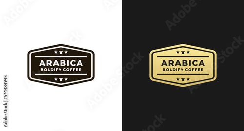 Best Arabica Coffee Label Vector or Arabica Coffee Seal Vector on White and Black Background. Arabica coffee seal or label for typical product known as Arabica coffee. Elegant design for your product.