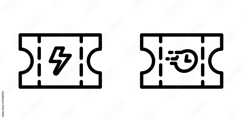 icon line flash sale voucher, Ecommerce. editable file. vector illustration