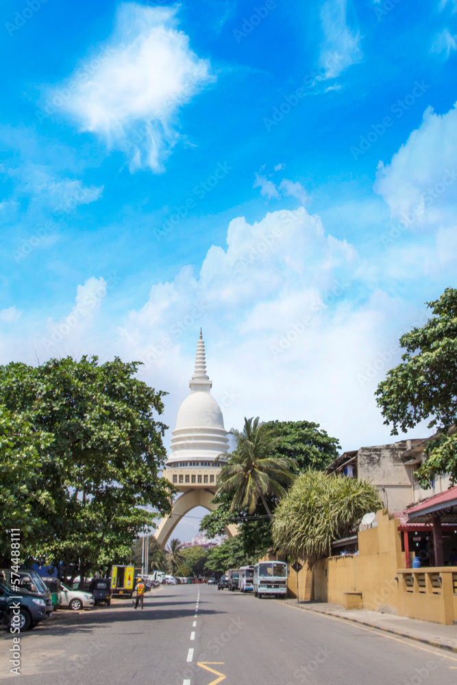 Beautiful view of Sambodhi Chaitya Stupa in Colombo,, Sri Lanka, on a sunny day Beautiful view of Sambodhi Chaitya Stupa in Colombo,, Sri Lanka, on a sunny day