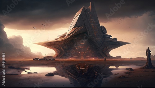Spaceship Just Arrived at Planet Earth Ready for Invasion Generated by AI