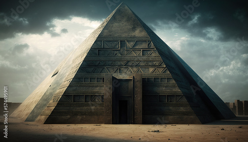 Ancient Egyptian Pyramids and Egyptian Culture with Statues and Mystery made by Generative AI