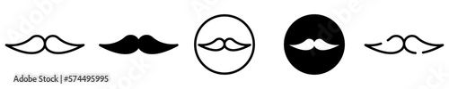 Conjunto de iconos de bigote. Mostacho, barba. Concepto de barbería. Ilustración vectorial