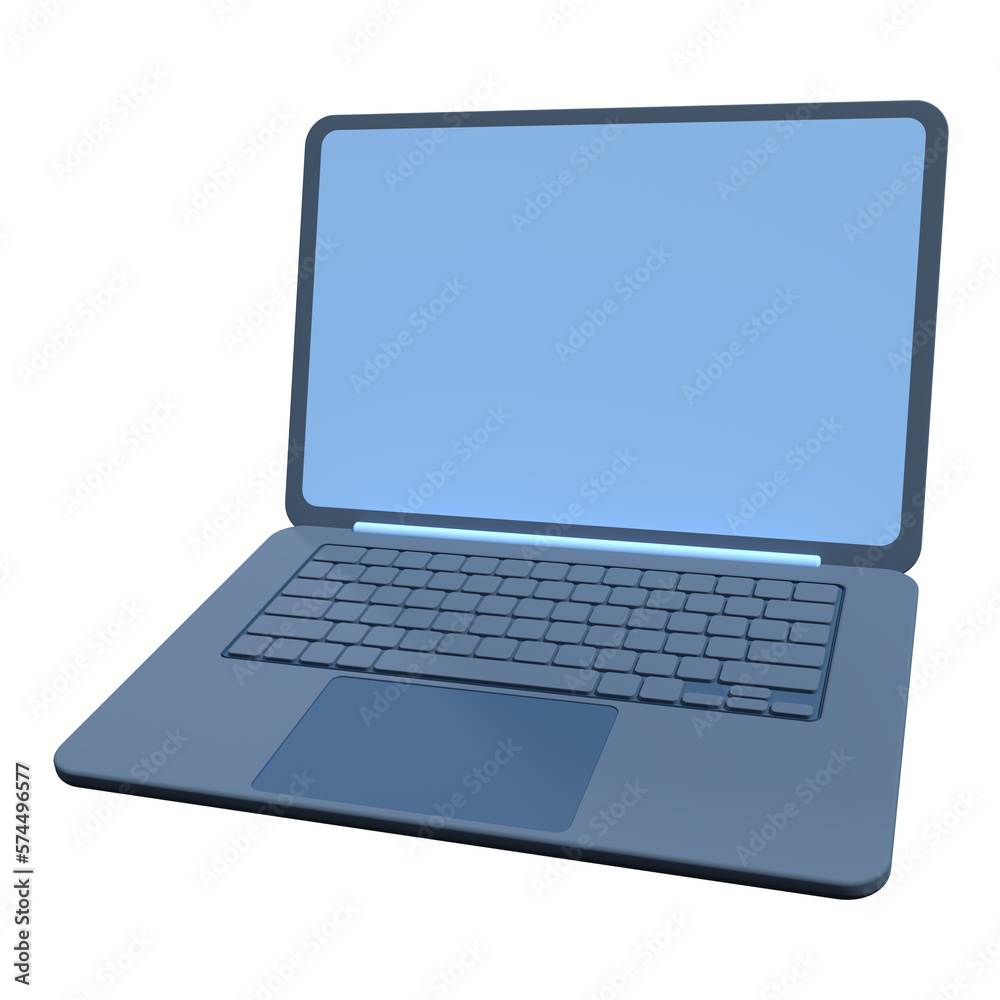3d illustration laptop isolated on transparent background. Minimal laptop isolated. Blank display. Futuristic technology concept. 3d rendering 3d illustration laptop isolated on transparent background. Minimal laptop isolated. Blank display. Futuristic technology concept. 3d rendering