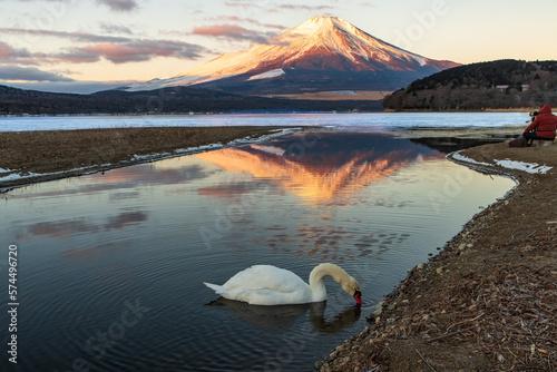Japan, Snow, Mt.Fuji, Winter, Lake