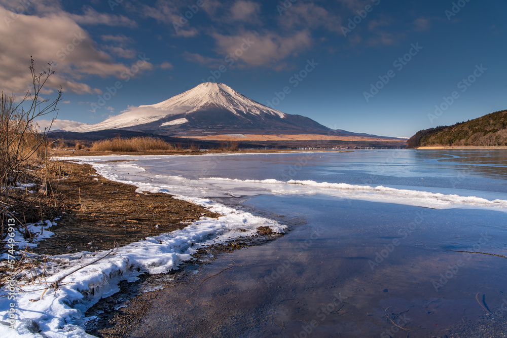 Japan, Snow, Mt.Fuji, Winter, Lake
