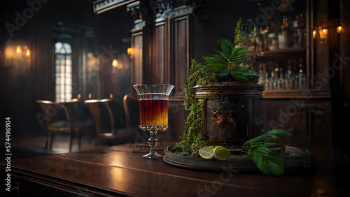Indulge in Luxury at the Sophisticated Cocktail Lounge - AI Generated