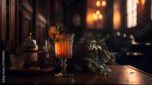 Indulge in Luxury at the Sophisticated Cocktail Lounge - AI Generated