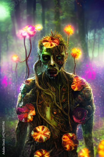 The Green Undead: A Spooky Zombie Illustration