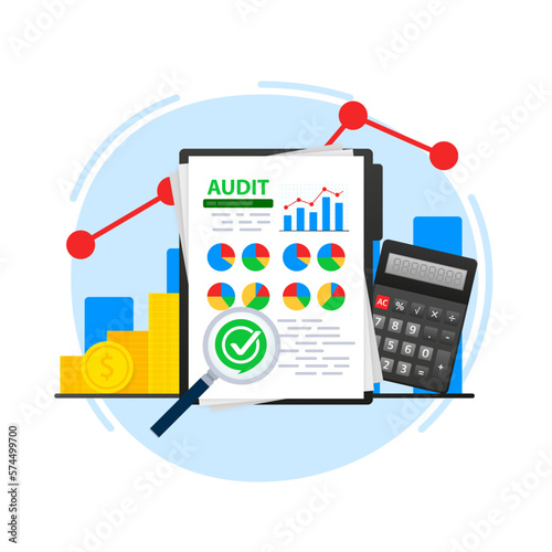Financial audit research analysis. Data analysis. analytic finance graph report.