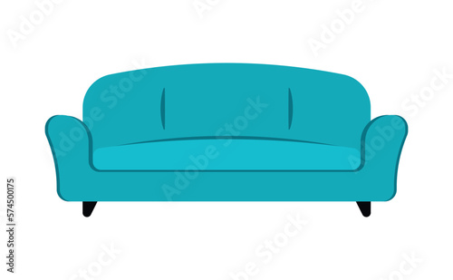 Sofa Icon Cartoon Animated Vector Illustration Isolated on White Background