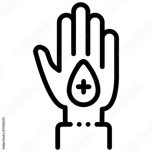 hand donating blood icon
