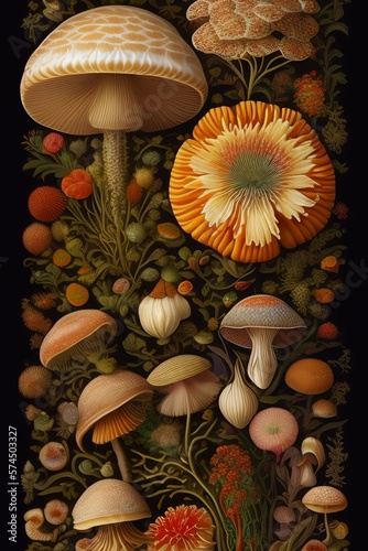 3D Mushrooms in the forest