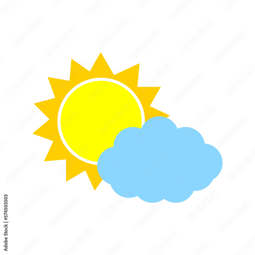 cartoon sun cloud on white background. Vector illustration. cartoon sun cloud on white background. Vector illustration.