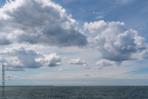 Cumulus clouds over the Baltic Sea on the coast of the resort town on a sunny summer day, Zelenogradsk, Kaliningrad region, Russia © Ula Ulachka