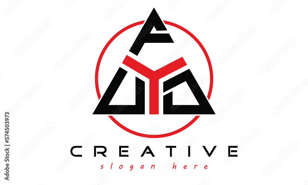 Triangle Using 3 Letters Logo UFD three letter creative triangle shape in circle logo design vector ...