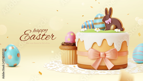 3D sweet Easter template