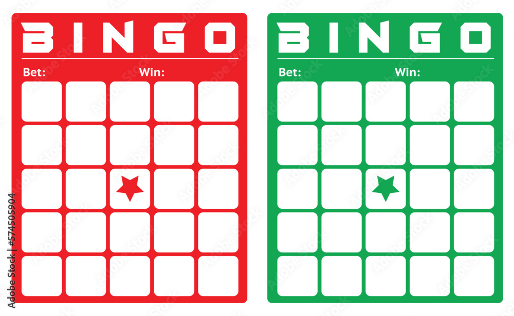 blank bingo cards, vector format Stock Vector Adobe Stock